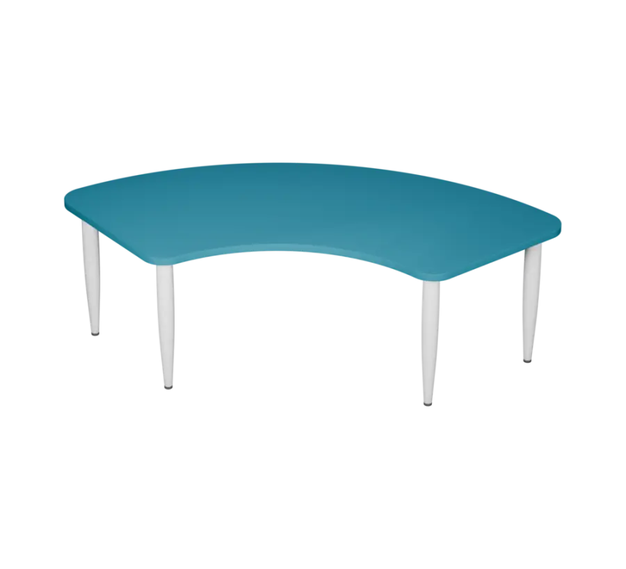 PLAYFORM 28 modulární hravé stoly, výška 520 mm, kovová podnož bílá, deska 25 mm, skandinávská modrá